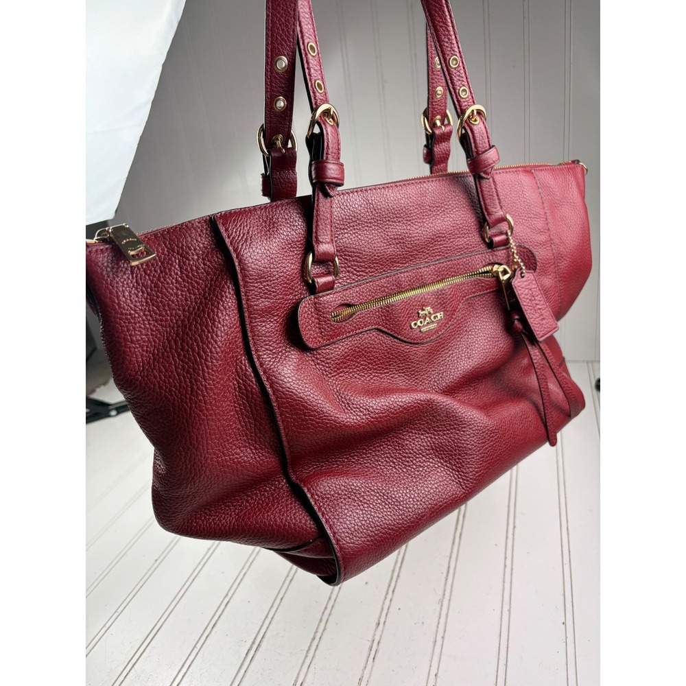 Coach Vintage Y2K Kleo Carryall Red Leather Shoulder Bag Tote - Picture 6 of 12